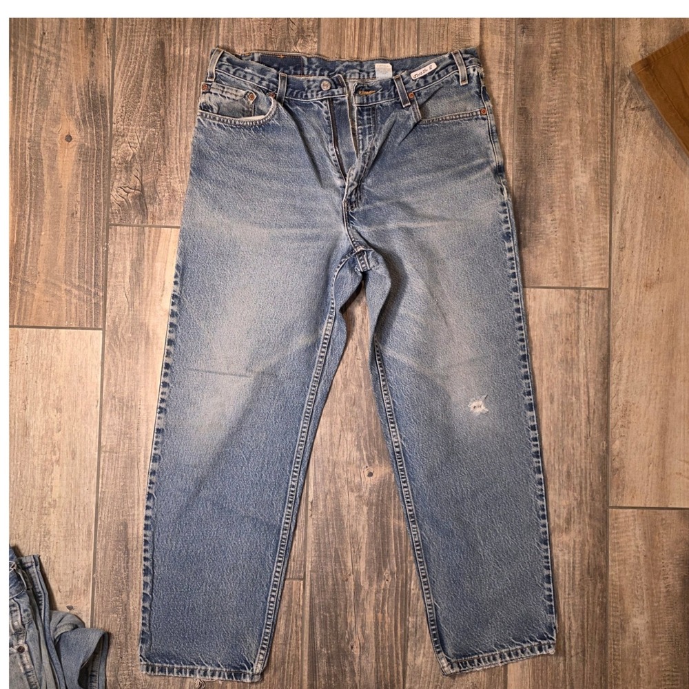 Levis 550 Relaxed Fit Light Wash Blue Denim Jeans Mens 36x30 Vintage 0550-0216
